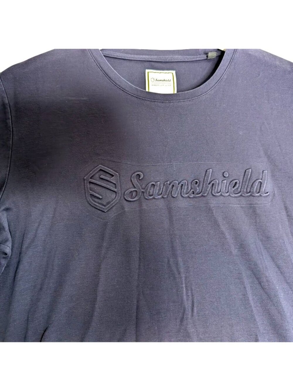 Samshield Premium Line Size L Navy Long Sleeve Equestrian Tee Embossed Logo - Picture 3 of 9